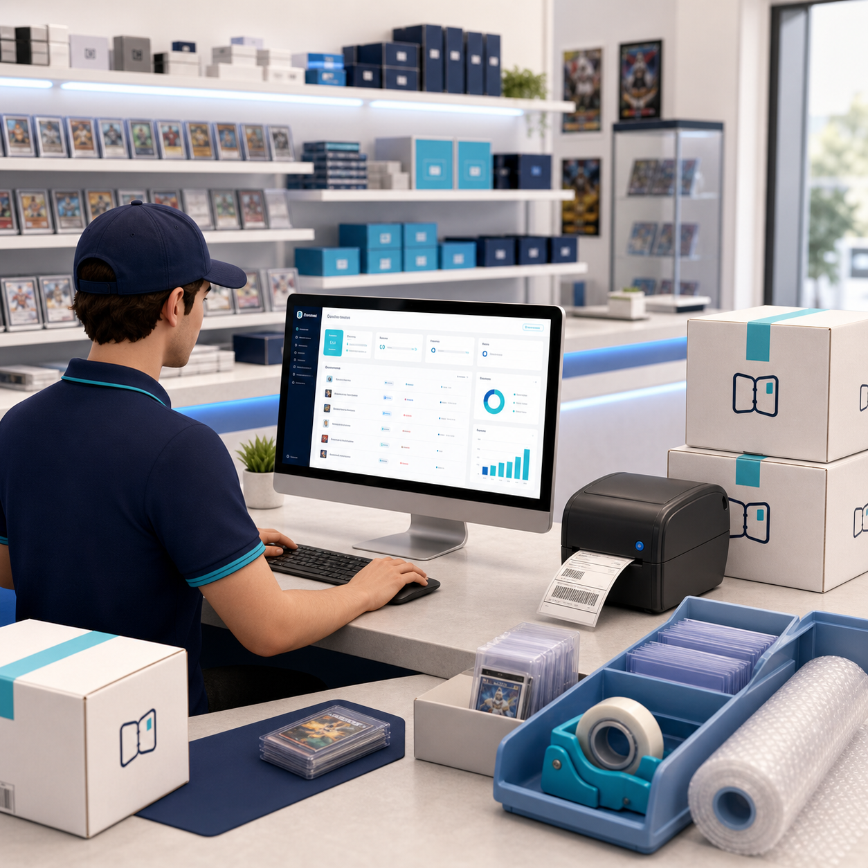 Large store using Binder Pro for eBay trading card workflows